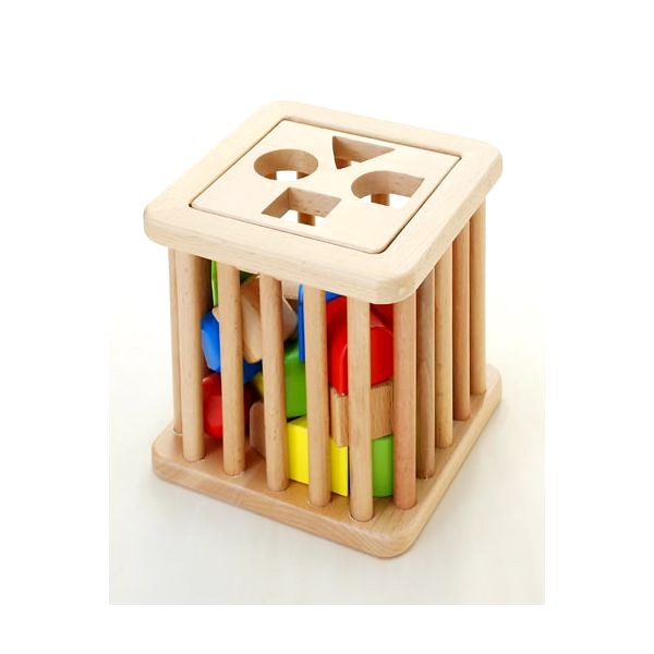 積み木 ブロック 形合わせ 木のおもちゃ だいわ 積木バスケット ヨーロッパのおもちゃ 木のおもちゃ 通販 アクトハオ 森のこびと